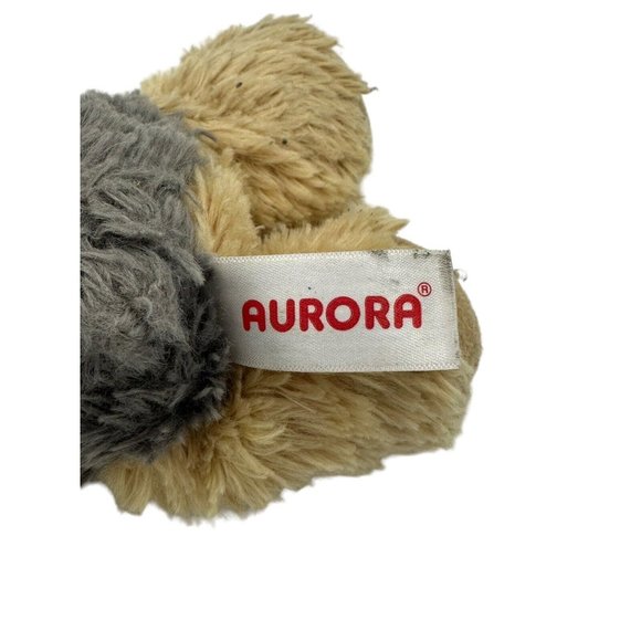 Aurora 2021 brown and gray dog plush stuffed animal toy - Picture 3 of 7